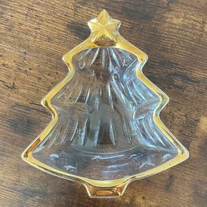 Glass Christmas tree candy dish